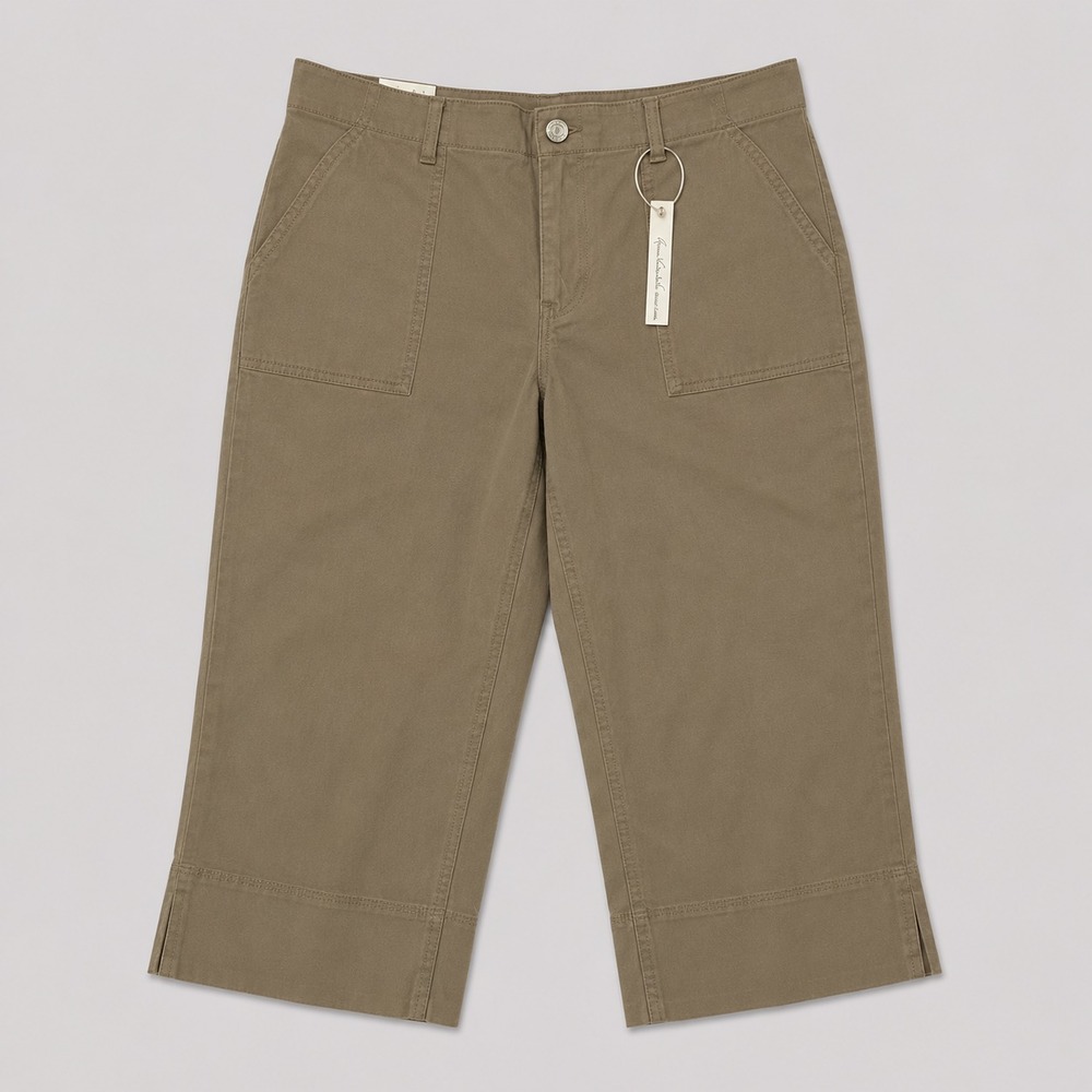 Gloria Vanderbilt Khaki Unlimited Rhea Capri Pants Women's Size 14 NWT Tan